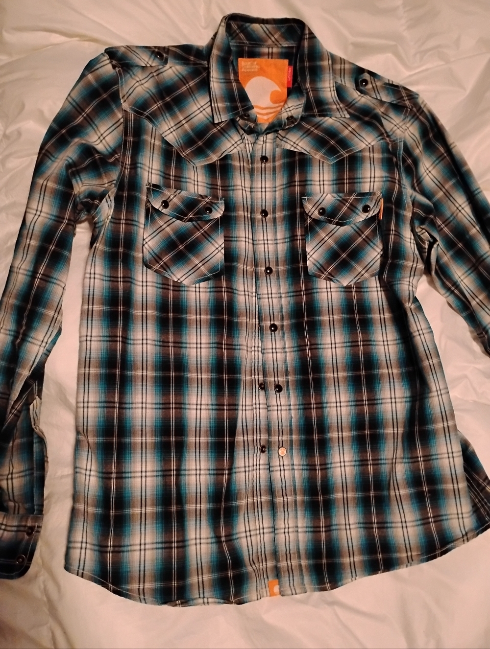 SoulCal Men's Medium Western Shirt, Snap Buttons